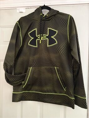 Under Armour Black Hoodie with Neon Yellow Trim